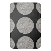 Elegante art nouveau zilveren zwart rond medaillon badmat (Voorkant Verticaal)