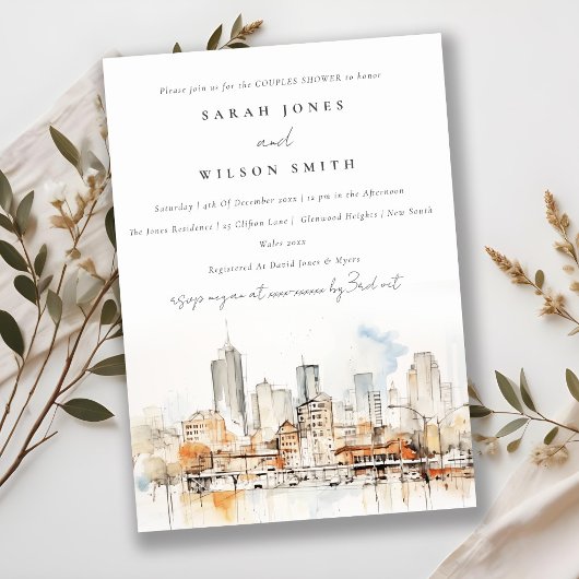 Elegante Atlanta Georgia Landschap Paren Douche Kaart