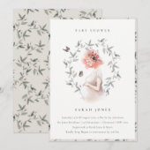 Élégante attenante Invitation de Baby shower de ma (Devant / Derrière)