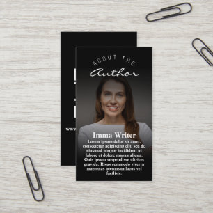 Elegante Auteur Meet & Greet Promo Verticaal Visitekaartje