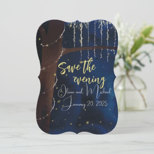 Elegante avond Bewaar de datum Save The Date (Staand voorkant)