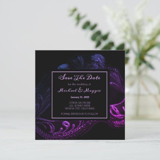 Elegante avond Bewaar de datum Save The Date (Staand voorkant)