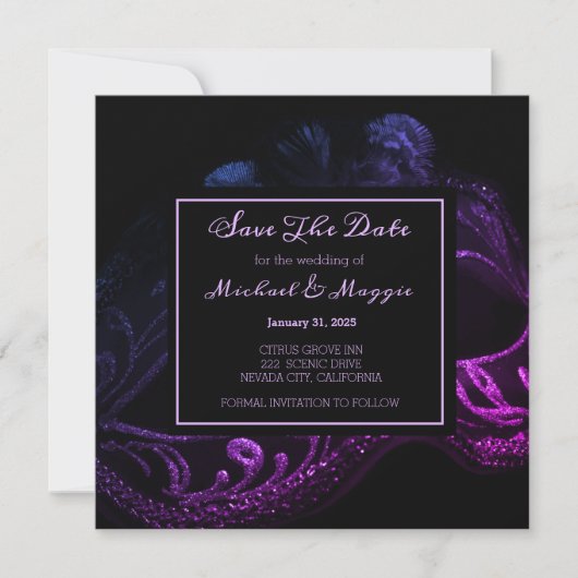 Elegante avond Bewaar de datum Save The Date (Voorkant)