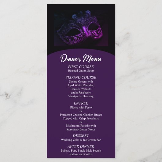 Elegante avond bruiloft menu (Voorkant)