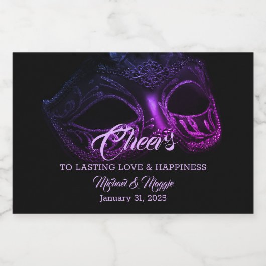 Elegante avondchampagne sparkling wijnetiket (Enkel label)