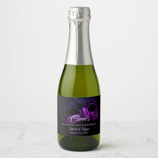 Elegante avondchampagne sparkling wijnetiket (Voorkant)