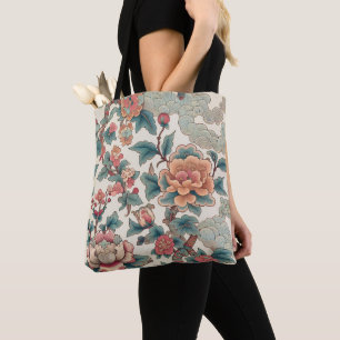 Elegante Aziatisch geïnspireerde botanische Draagtas