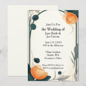 Elegante Aziatische Art Nouveau bruiloft uitnodigi Kaart (Voorkant / Achterkant)