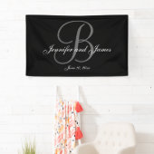 Elegante B Monogram Trouwbanner Spandoek (Insitu)