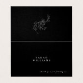 Elegante B/W  bloemnaam dank u Kaart (Buitenkant ongevouwen)