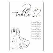 Elegante B & W Tux & Jurk Bruiloft Zitkaarten Kaart (Voorkant)