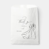 Elegante B&W Tux & Jurk Dank u Bruiloft Bedankzakje (Voorkant)