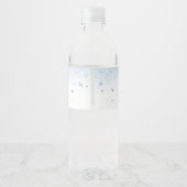 Elegante Baby Blauw en Zilveren Prinses Koets Waterfles Etiket (Achterkant)