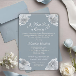 Elegante Baby Blauwe Aankomst Kaart