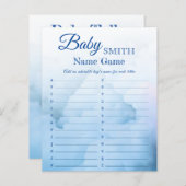 Elegante baby boy shower naam en ontcijfer spel (Voorkant / Achterkant)