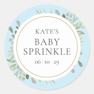 Elegante Baby Boy Sprinkle Aquarel groen Ronde Sticker
