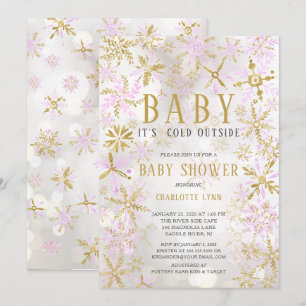 Elegante Baby Het is koud buiten meisjes Baby show Kaart