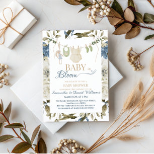 Elegante Baby in Bloom Greenery Waslijn Kaart