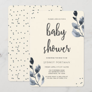 Elegante baby shower botanisch met confetti kaart