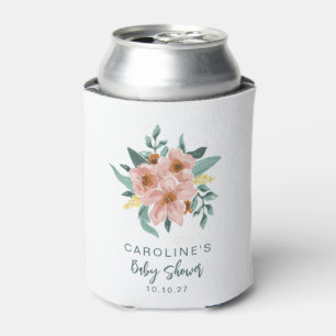 Elegante baby shower cadeau met bloementuin thema blikjeskoeler