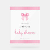 Élégante Baby shower de garçon rose Affiche de bie (Recto)