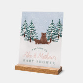Élégante Baby shower d'ours d'hiver Affiche de bie (Angle)