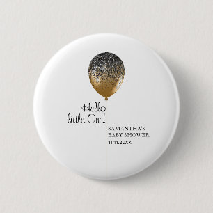 Elegante baby shower gouden ballon ronde button 5,7 cm