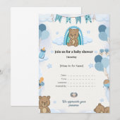 Elegante baby shower uitnodiging (Voorkant / Achterkant)