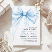 Elegante baby shower uitnodiging met een blauwe st