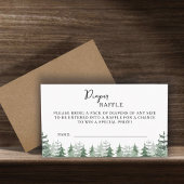 Elegante baby shower waterverf denneboom winter informatiekaartje