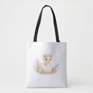 Elegante Baby Zwaan Wilde Bloem Aquarel Briefpapie Draagtas