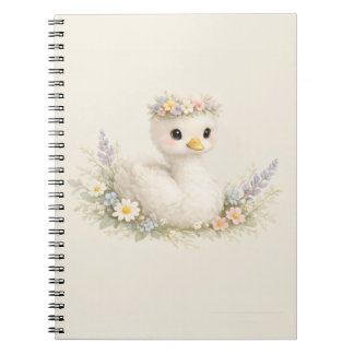 Elegante Baby Zwaan Wildflower Watercolor Briefpap Notitieboek