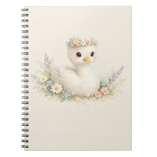 Elegante Baby Zwaan Wildflower Watercolor Briefpap Notitieboek