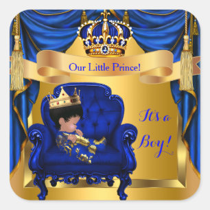 Elegante babyfeest voor jongen prins koninklijk bl vierkante sticker