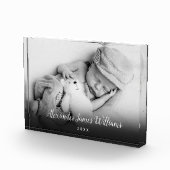 Elegante babyfoto script naam aandenken fotoblokken (Rechts)