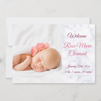 Elegante babygeboorteaankondiging – met foto aankondiging