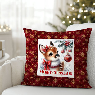 Elegante babyhert besneeuwd bos kinder cadeau Kers Kussen