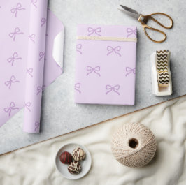 Elegante babymeisjesfeest Preppy paarse strikpatro Cadeaupapier