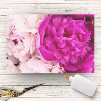 Elegante babyroze en fuchsia pioenrozen tissuepapier