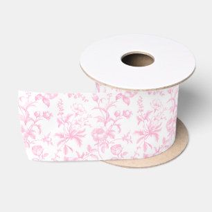 Elegante babyroze grandmillennial toile bloemen lint
