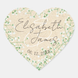 Elegante baby's adem waterverf bloem boho schattig hart sticker