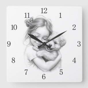Elegante babyshowercadeaus moderne aanstaande moed vierkante klok