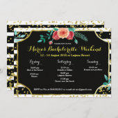 Élégante Bachelorette Party Itinéraire Invitation (Devant / Derrière)