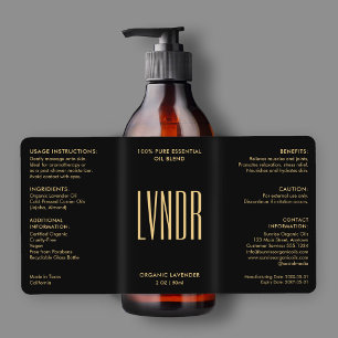 Elegante bad body beauty zwart goud modern product etiket