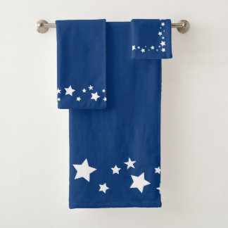 Elegante badkamer handdoek set, blauw met sterren
