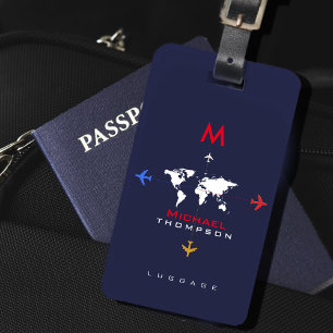 Elegante bagtag met naam bagagelabel
