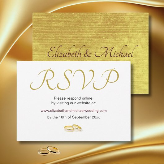 Élégante bague or mariage RSVP