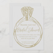 Elégante bague or nuptiale de douche Invitation (Devant / Derrière)