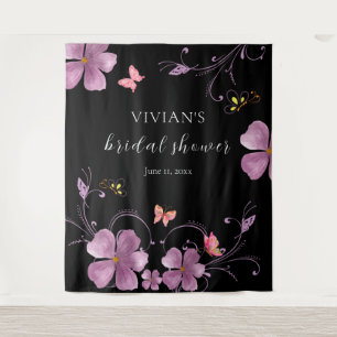 Elegante Baho Hij Geeft Me Vlinders Bruiloft Borre Wandkleed