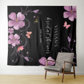 Elegante Baho Hij Geeft Me Vlinders Bruiloft Feest Wandkleed (In Situ (horizontaal))